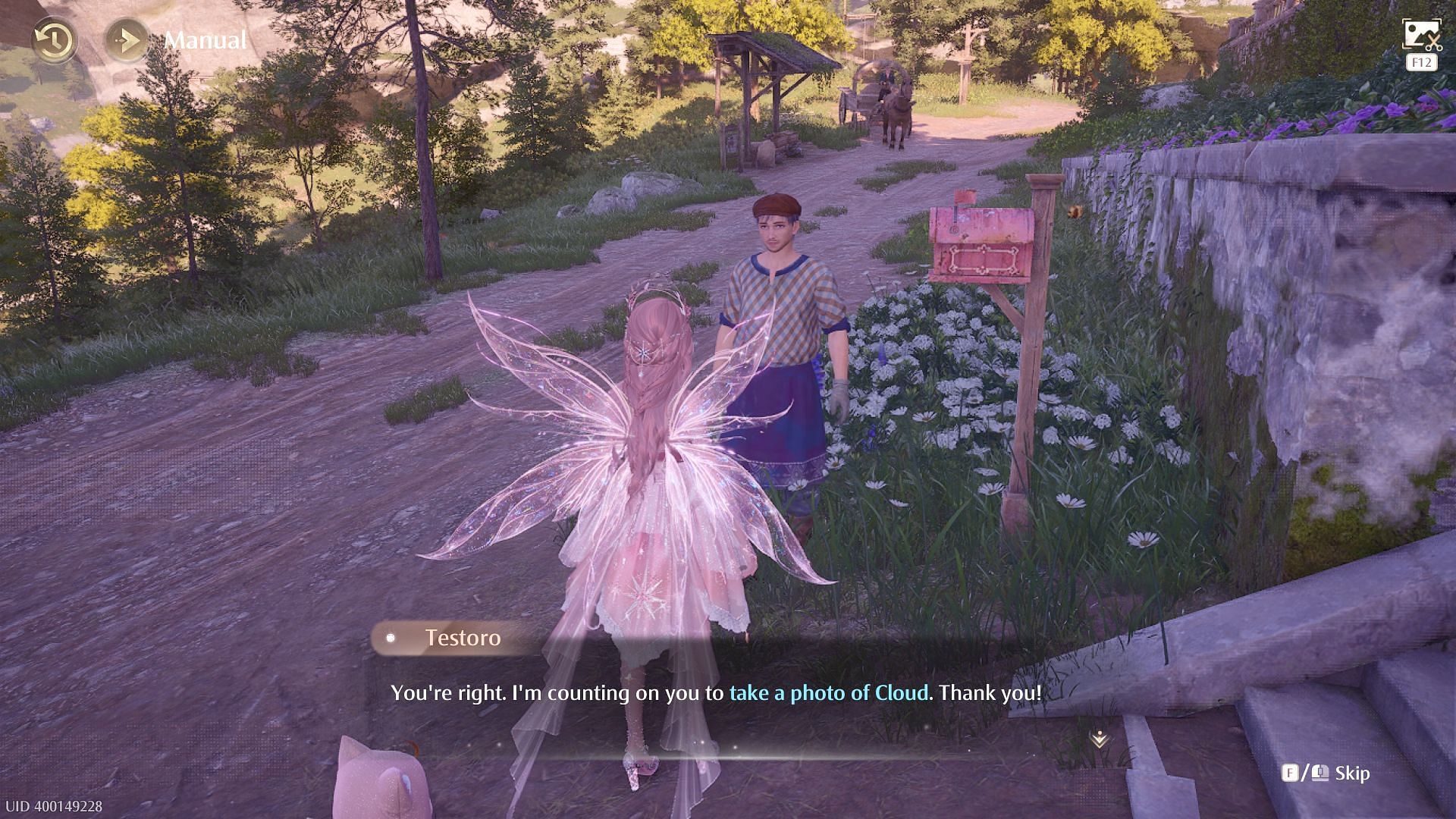 Testoro will ask you to take a picture of his Florist Sheep (Image via Sportskeeda Gaming/Infold Games)